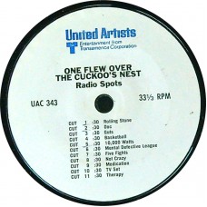 ONE FLEW OVER THE CUCKOO'S NEST 11 Radio Spots (United Artists UAC 343) USA 1975 11 radio-spots PROMO 33,3RPM 7" EP (cinema radio spots)